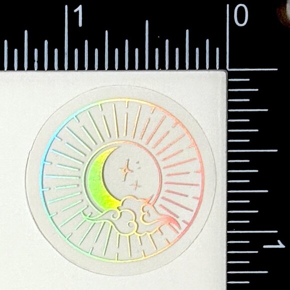 🌀10/$10🌀 Silver Celestial Holographic Translucent Waterproof Vinyl Sticker - Picture 1 of 1